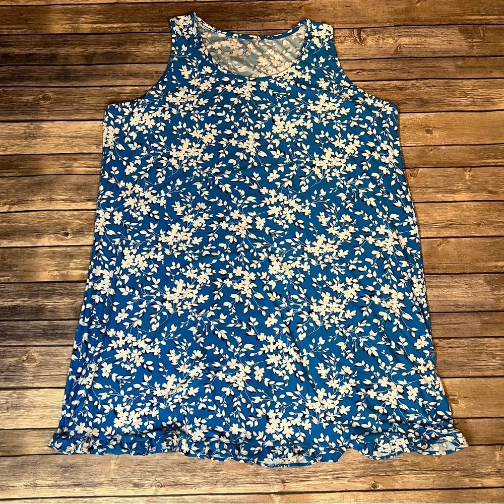 Draper James Blue Floral Tank Dress, Size XXL/XXXL